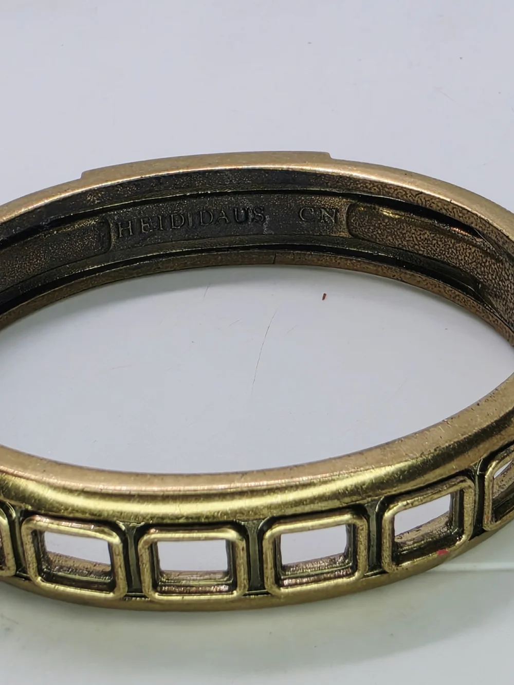 Heidi Daus Lot Of 3 Tantalizing Art Deco Hinged Bangle Bracelet Swarovski Stack